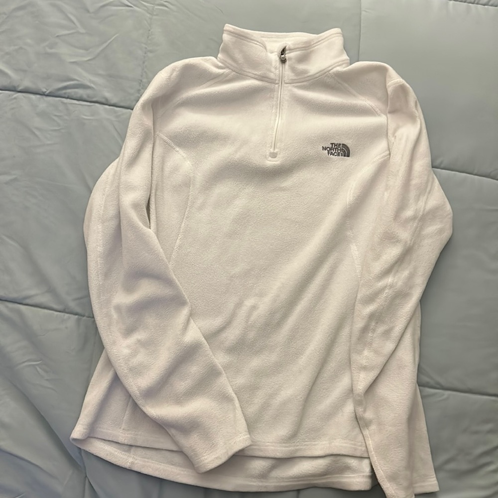 North Face womens white 1/4 zip